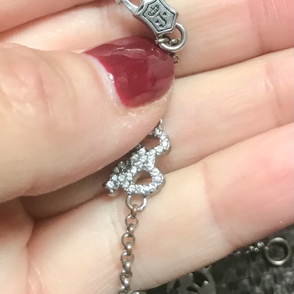 Juicy Couture vintage bracelet crystal accents on chain links. Can hold charms - Picture 3 of 8